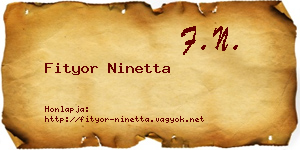 Fityor Ninetta névjegykártya